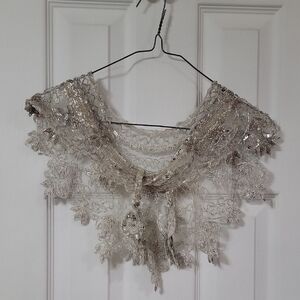 Source Unknown Silver Lace Scarf